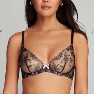 agent provocateur kylie sheer black pink bra 32c
